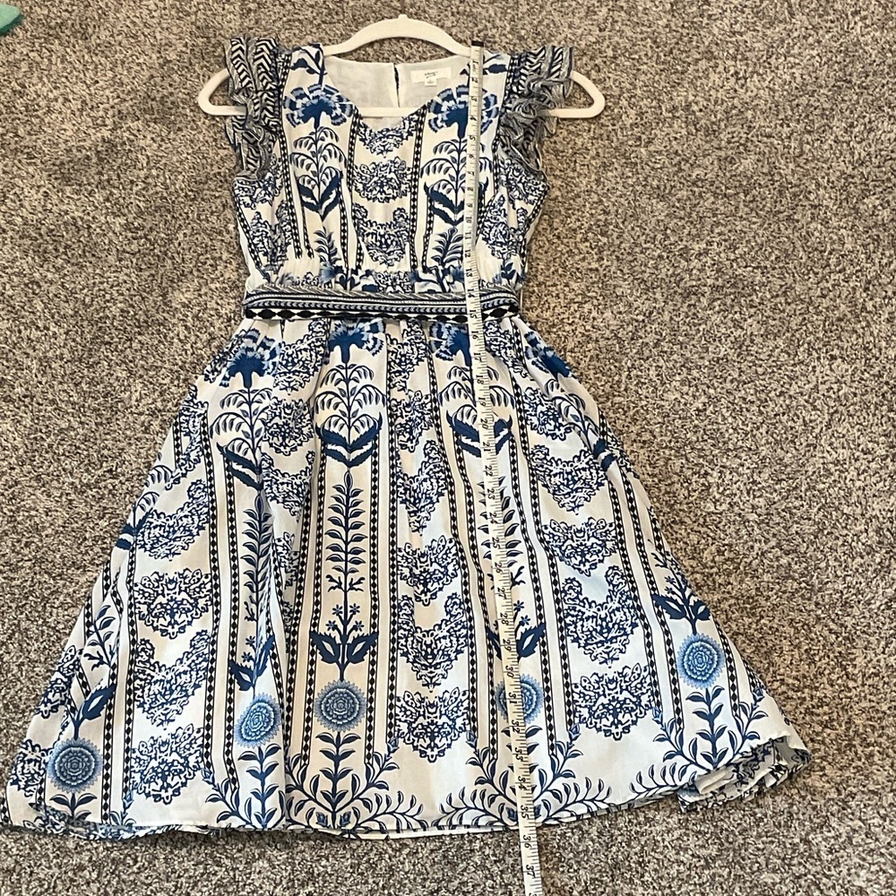Blue and White Girls Casual Dress Size L - Picture 8 of 10
